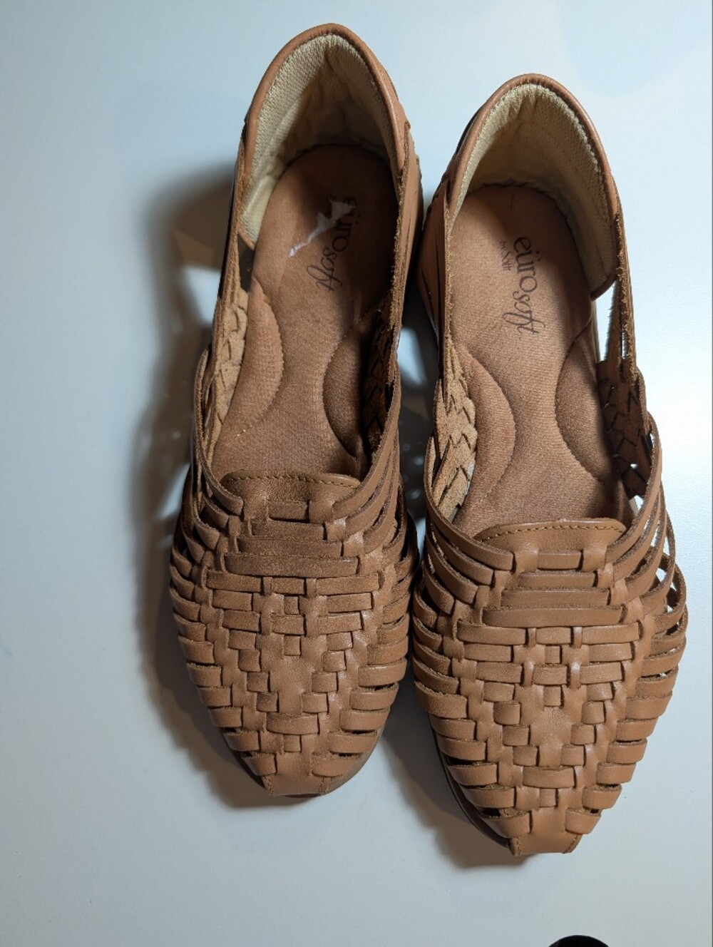 Eutosoft Women’s 6M Ranie Huarache Woven Slip-On Flats - Brown